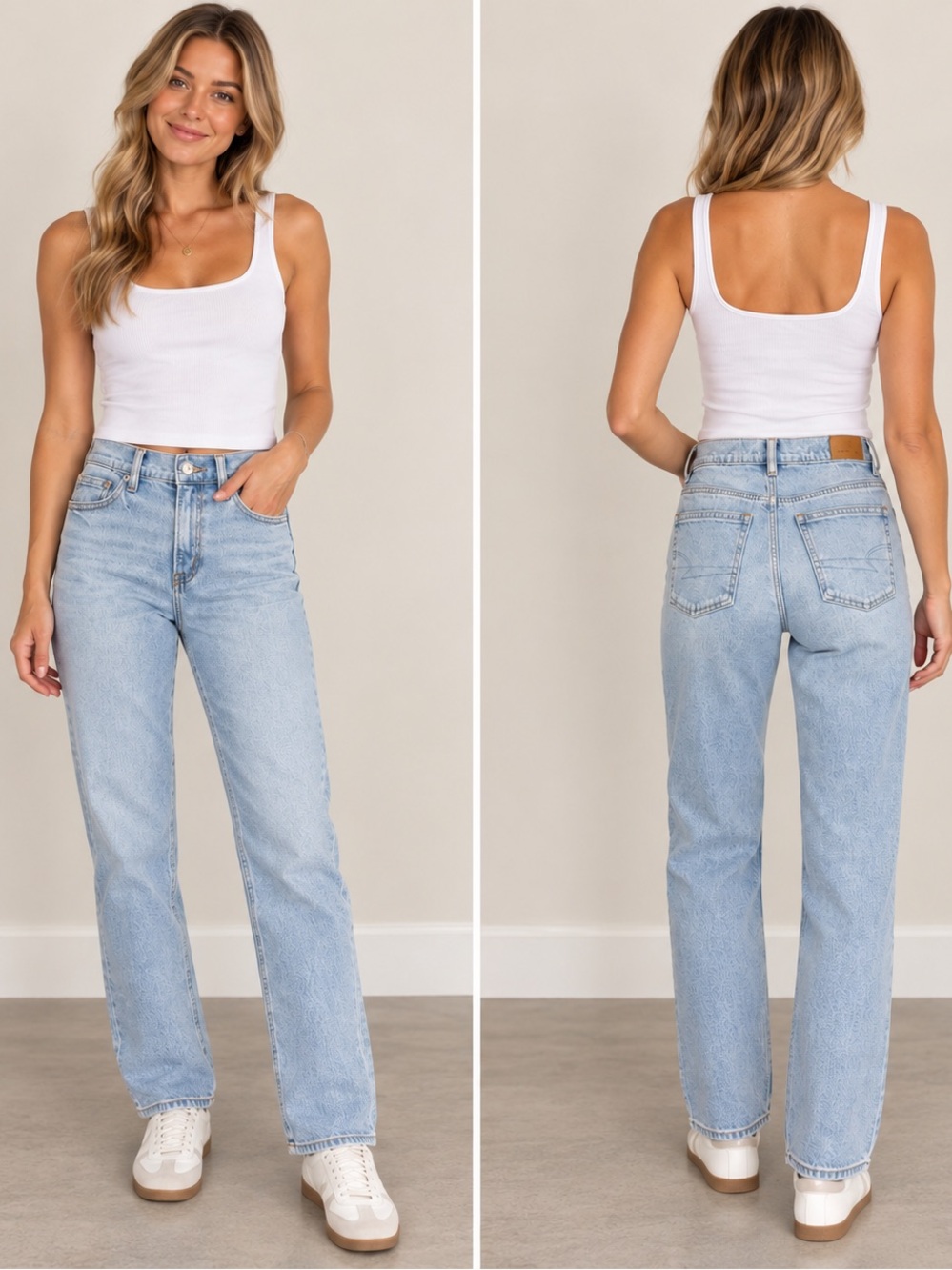American Eagle AE Stretch Straight Leg Jeans Size 0 Regular Light Wash